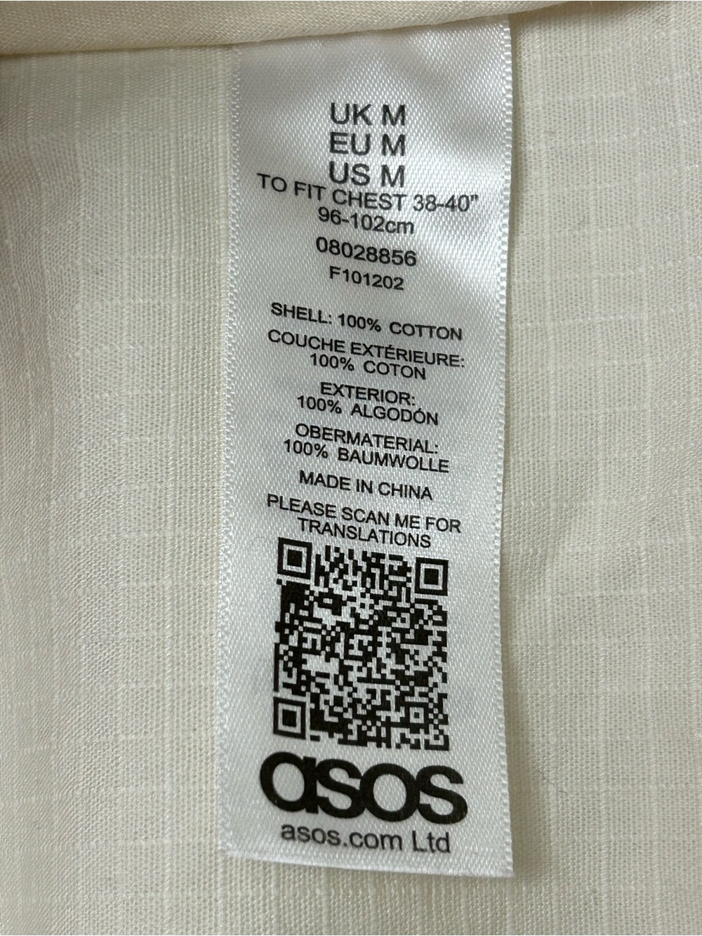ASOS Cream Zip-Front Lightweight Jacket - Picture 4 of 6